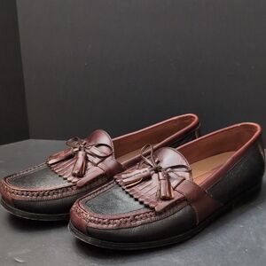 Johnston & Murphy Men's Brown/Black Aragon II Kilti Tassel Loafers Size 9.5 B-15